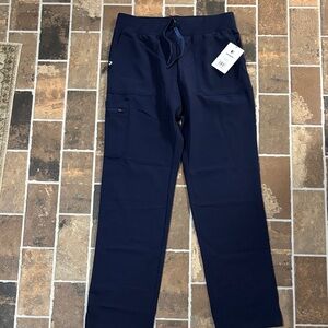 Jaanuu Navy knit waist cargo Scrub pant NEW with tags size small